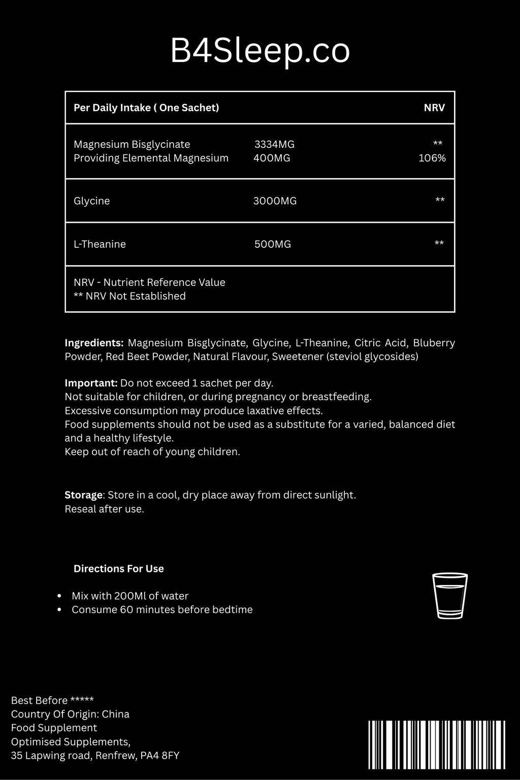 B4Sleep -Magnesium Sleep Aid UK